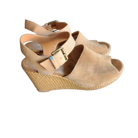 TOMS Canvas Espadrille Wedges | David Toms Tropez Nude Wedges Wedge Sandals